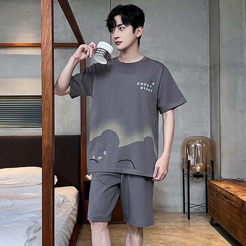 FENTENGCARE Pajama Set Men's Gray-1
