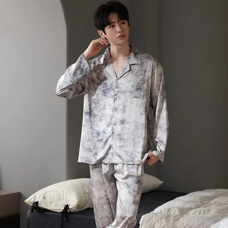 FENTENGCARE Pajama Set Men's Gray-1