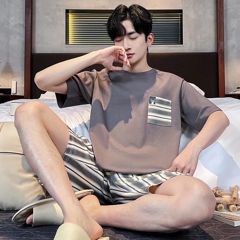 FENTENGCARE Pajama Set Men's Gray-4