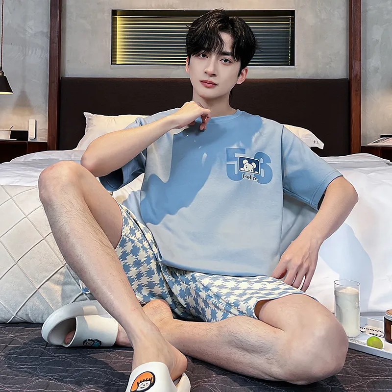 FENTENGCARE Pajama Set Men's Sky Blue-5