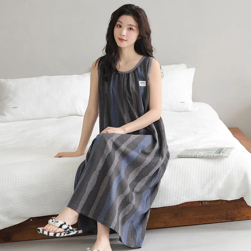 FENTENGCARE Nightgown Women's Gray-7