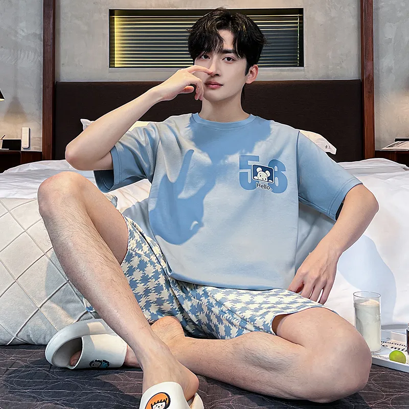 FENTENGCARE Pajama Set Men's Sky Blue-7