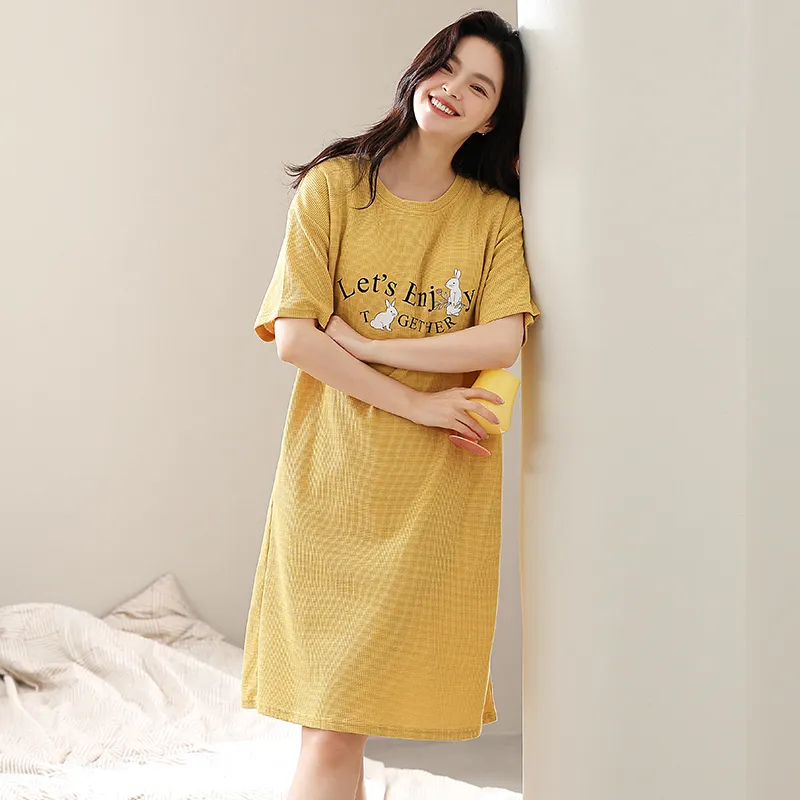 FENTENGCARE Nightgown Women's Sunflower-4