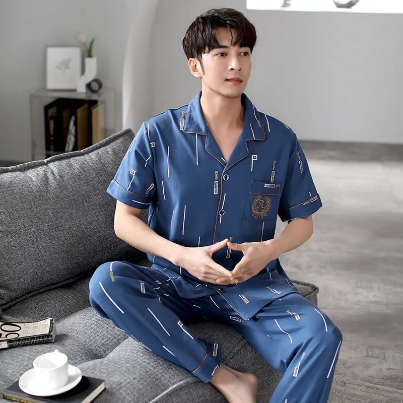 FENTENGCARE Pajama Set Men's Dodger Blue-1