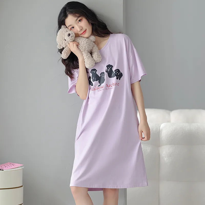 FENTENGCARE Nightgown Women's Violet-1