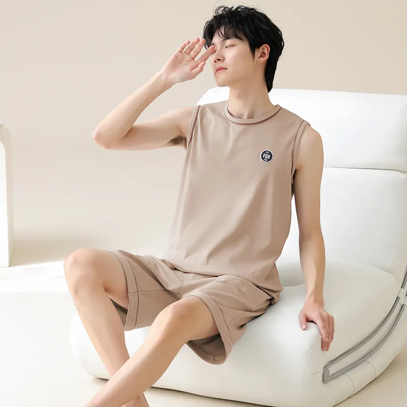 FENTENGCARE Pajama Set Men's Khaki-2