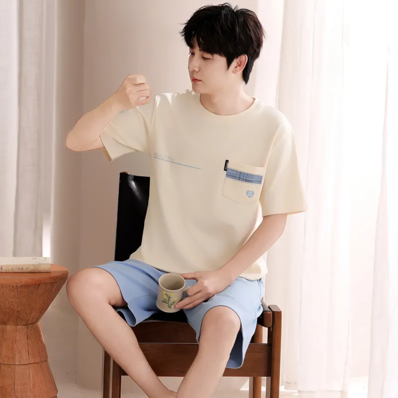 FENTENGCARE Pajama Set Men's White-5