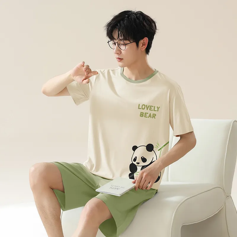 FENTENGCARE Pajama Set Men's White-4