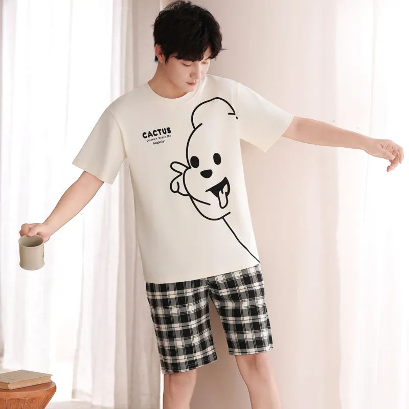FENTENGCARE Pajama Set Men's White-2