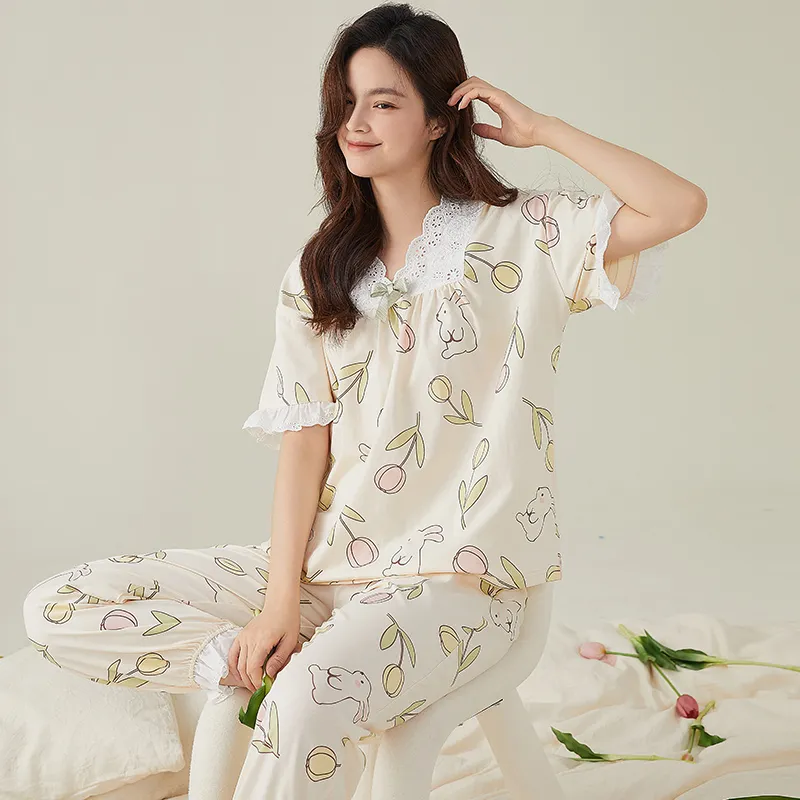 FENTENGCARE Pajama Set Women's White-4