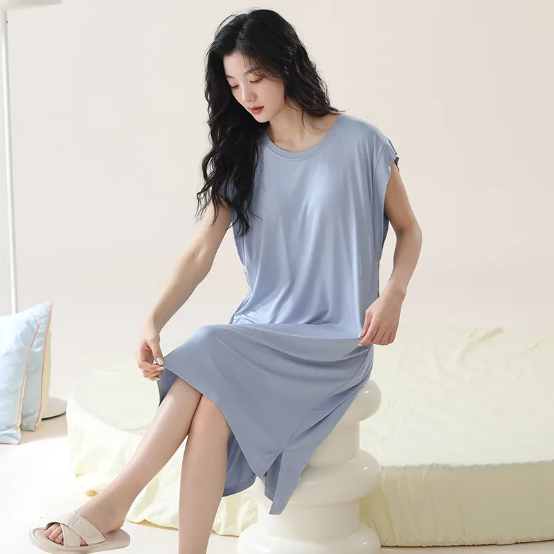 FENTENGCARE Nightgown Women's Sky Blue-5
