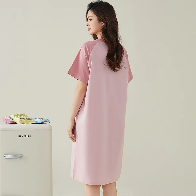 FENTENGCARE Nightgown Women's Pink-7