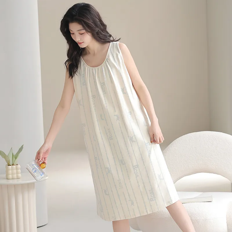 FENTENGCARE Nightgown Women's Apricot-3