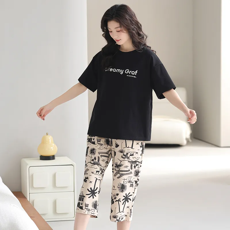 FENTENGCARE Pajama Set Women's Black-2