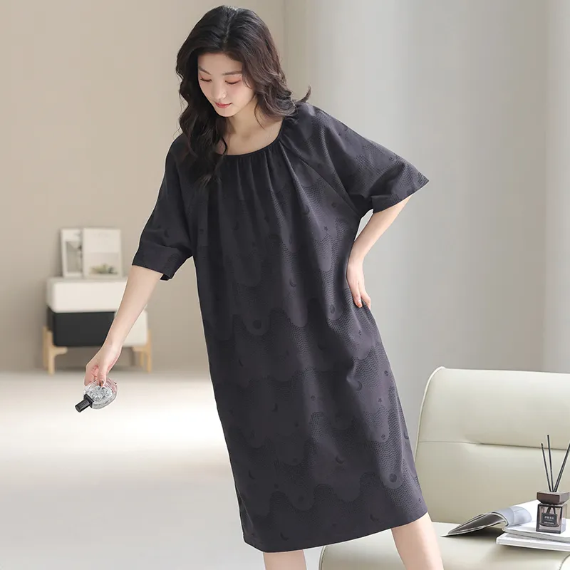 FENTENGCARE Nightgown Women's Black-2