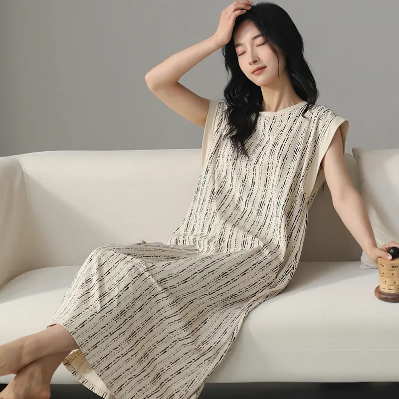 FENTENGCARE Nightgown Women's Apricot-3