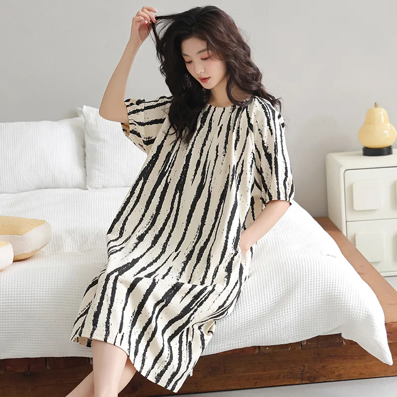 FENTENGCARE Nightgown Women's Apricot-5