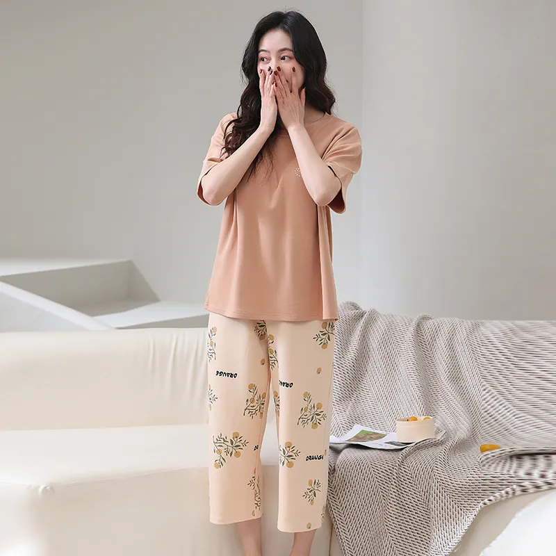 FENTENGCARE Pajama Set Women's Coral-3