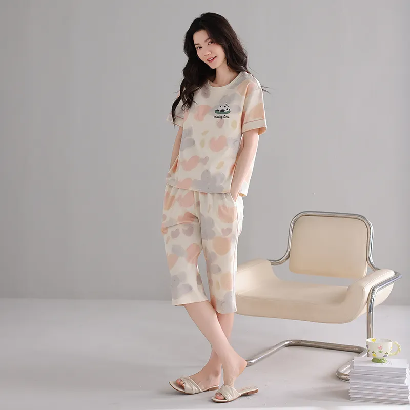 FENTENGCARE Pajama Set Women's Apricot-4