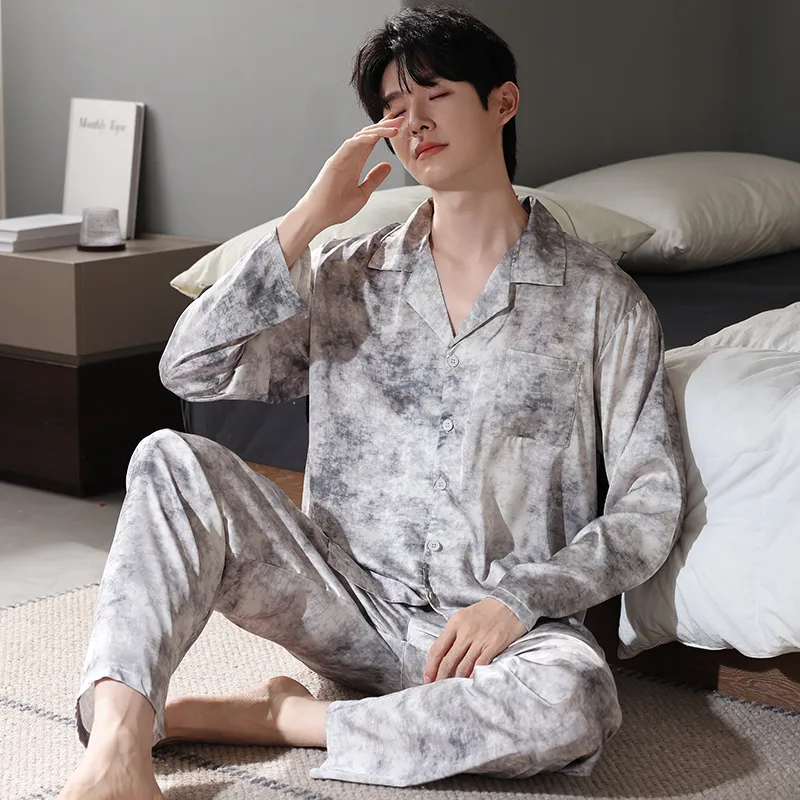 FENTENGCARE Pajama Set Men's Gray-4