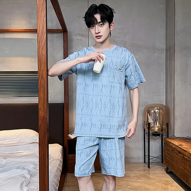 FENTENGCARE Pajama Set Men's Sky Blue-1