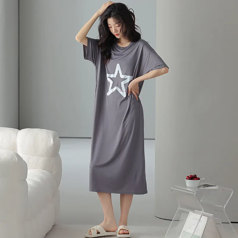 FENTENGCARE Nightgown Women's Gray-3