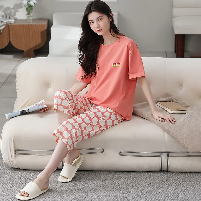 FENTENGCARE Pajama Set Women's Coral-5