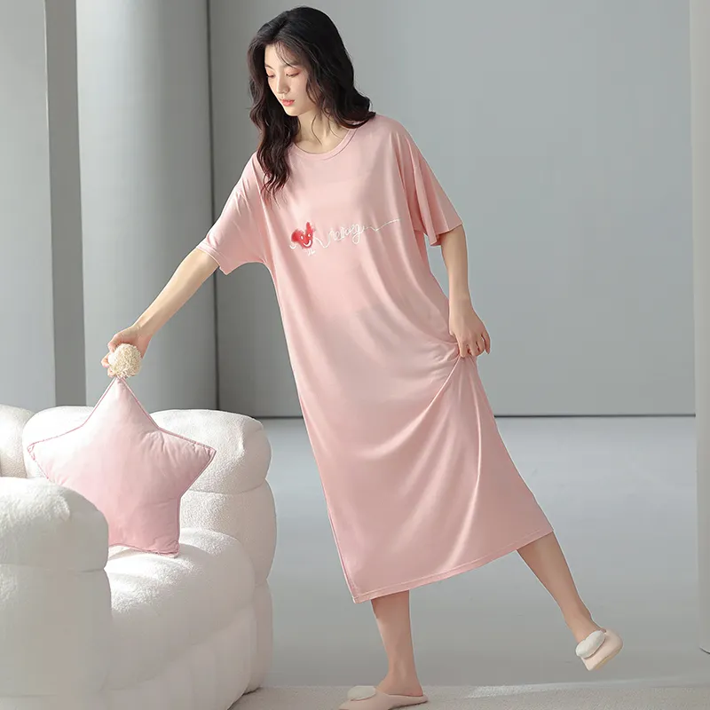 FENTENGCARE Nightgown Women's Pink-3