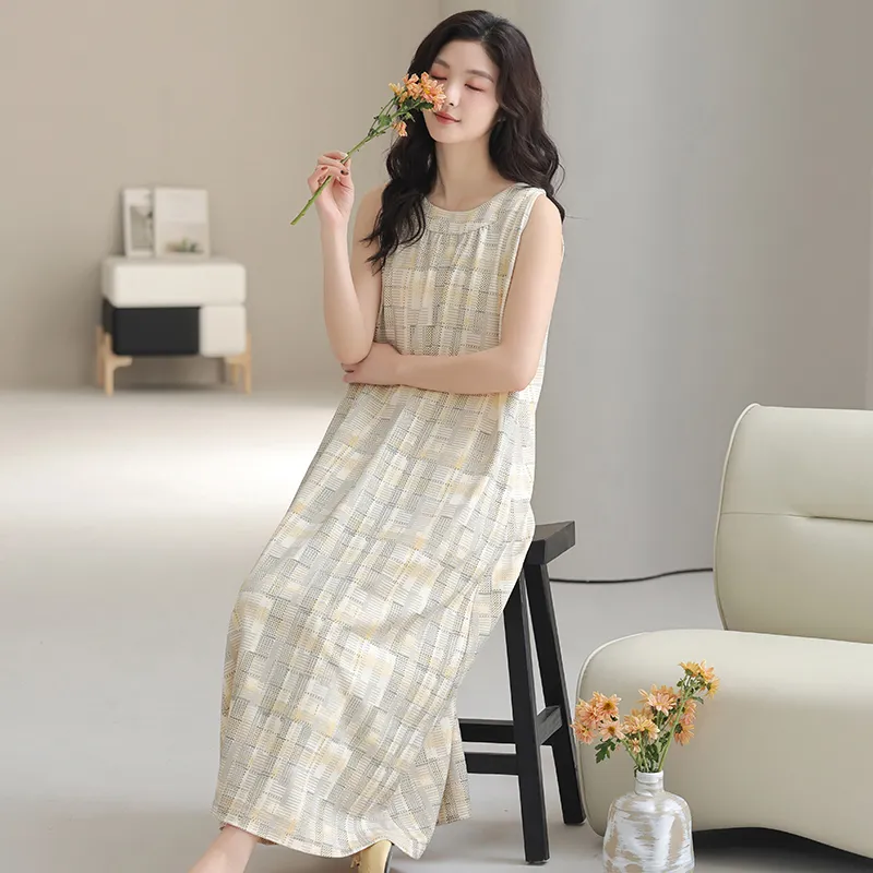 FENTENGCARE Nightgown Women's Apricot-5