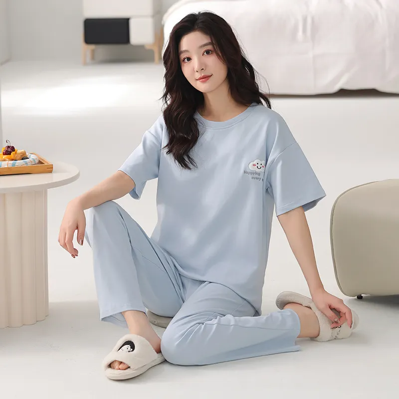 FENTENGCARE Pajama Set Women's Sky Blue-2