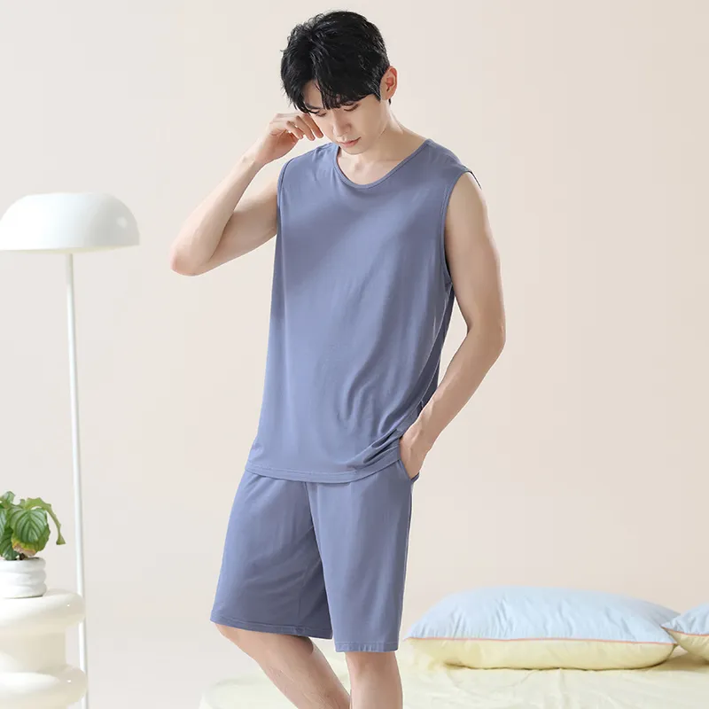 FENTENGCARE Pajama Set Men's Steel Blue-1