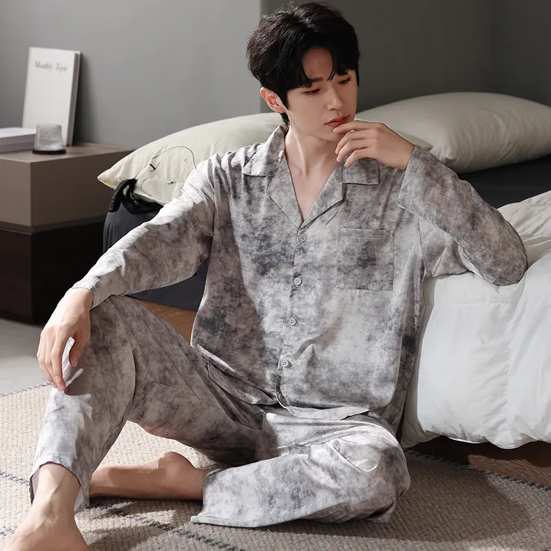 FENTENGCARE Pajama Set Men's Gray-3