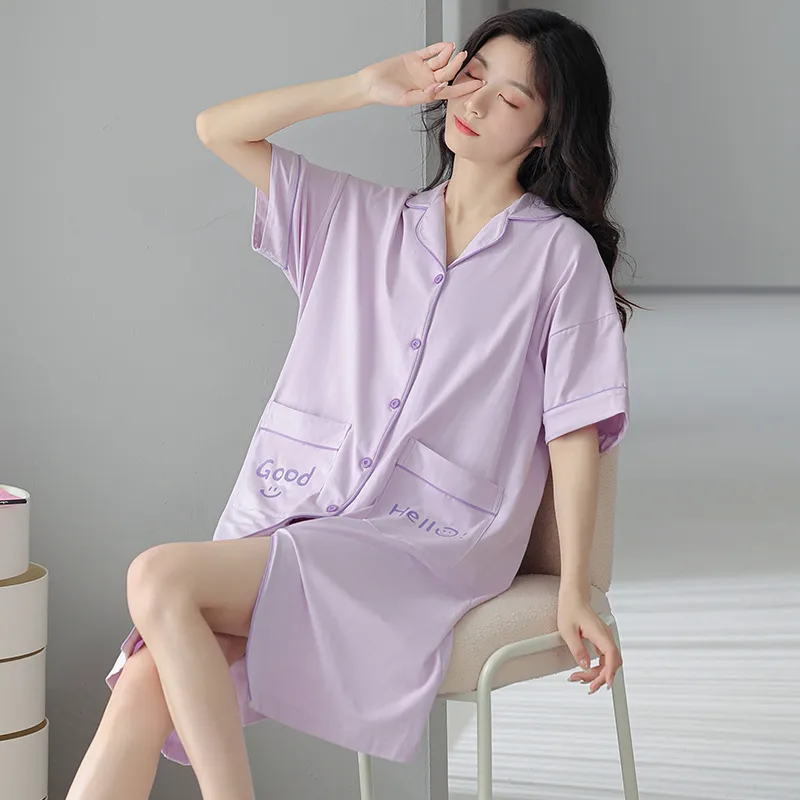 FENTENGCARE Nightgown Women's Violet-3