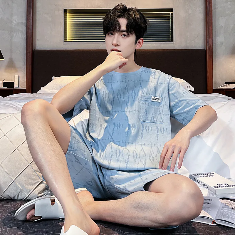 FENTENGCARE Pajama Set Men's Sky Blue-6