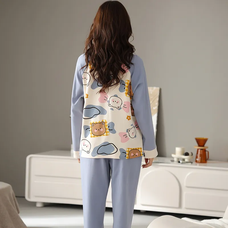 FENTENGCARE Pajama Set Women's Steel Blue-1