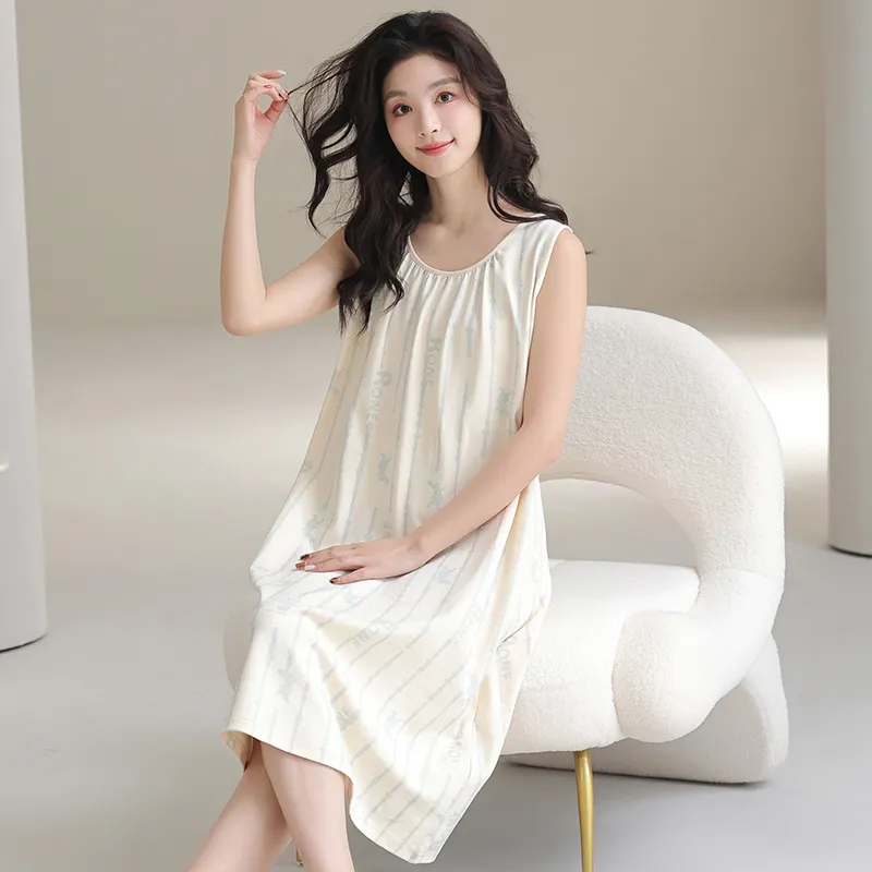 FENTENGCARE Nightgown Women's Apricot-6
