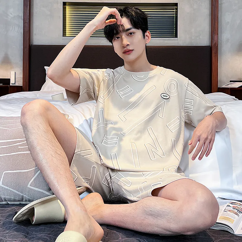 FENTENGCARE Pajama Set Men's Apricot-6
