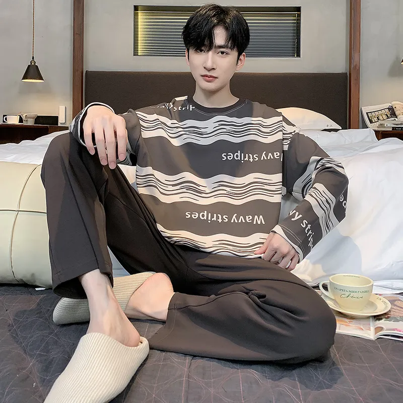 FENTENGCARE Pajama Set Men's Coffee-1