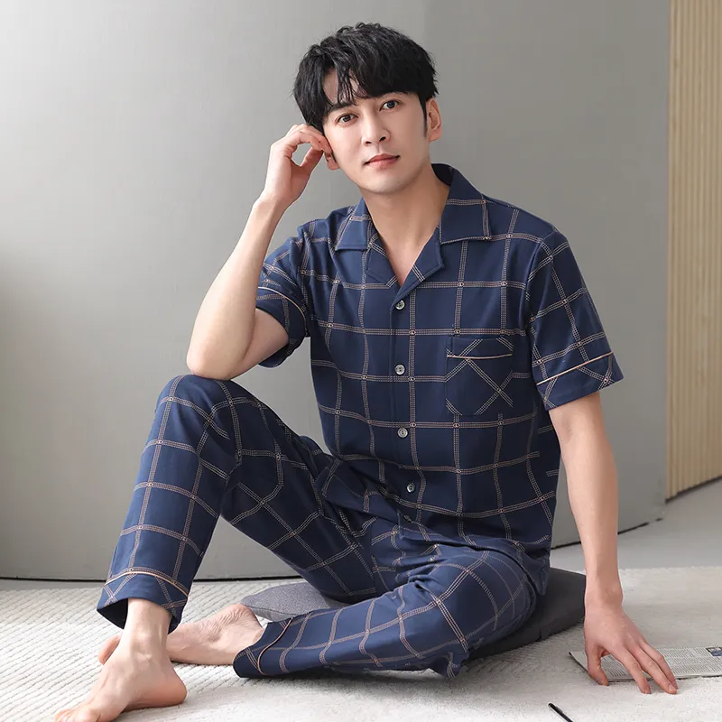 FENTENGCARE Pajama Set Men's Navy Blue-3