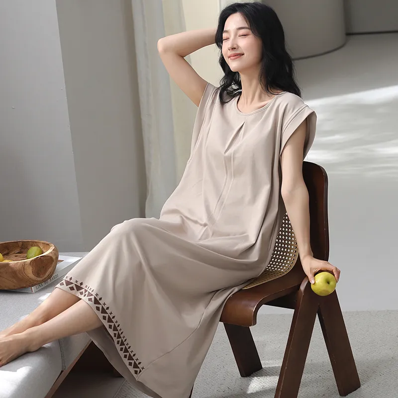 FENTENGCARE Nightgown Women's Khaki-2
