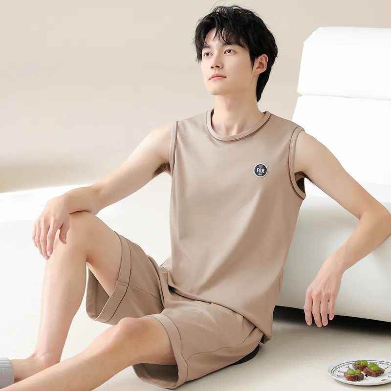 FENTENGCARE Pajama Set Men's Khaki-5