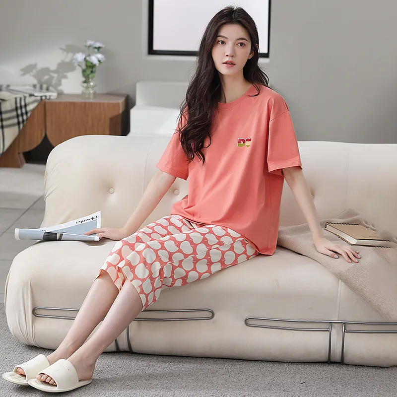 FENTENGCARE Pajama Set Women's Coral-4