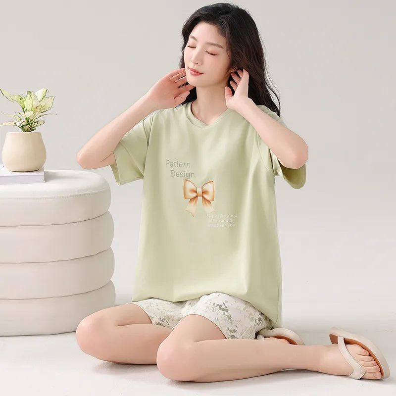 FENTENGCARE Pajama Set Women's Light Green-5