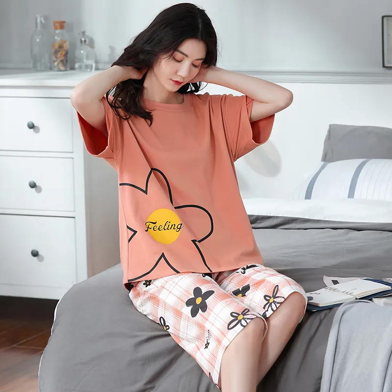 FENTENGCARE Pajama Set Women's Coral-4