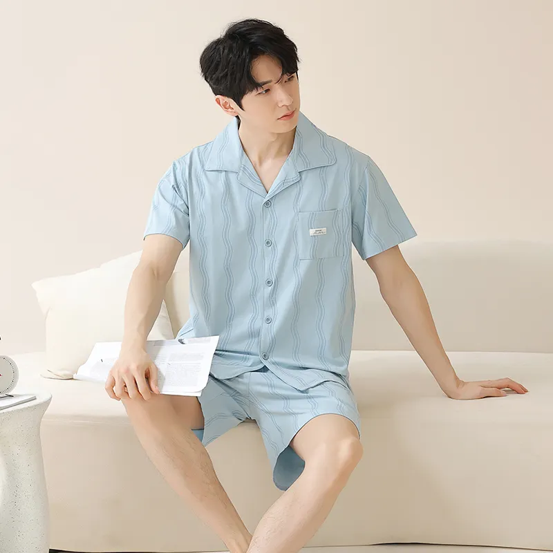 FENTENGCARE Pajama Set Men's Sky Blue-5