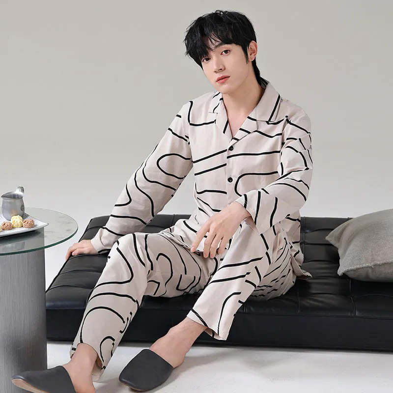 FENTENGCARE Pajama Set Men's Khaki-3