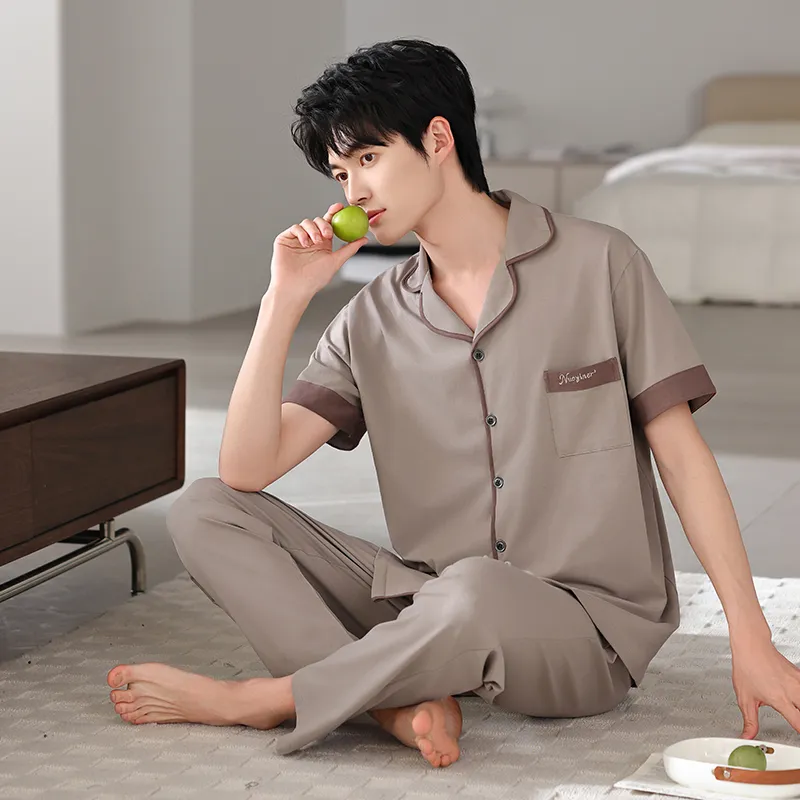 FENTENGCARE Pajama Set Men's Linen-4
