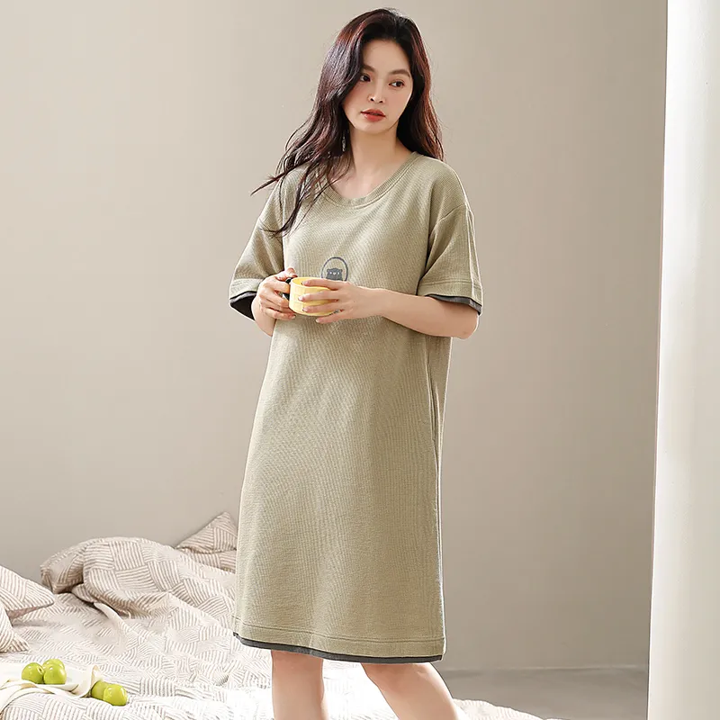 FENTENGCARE Nightgown Women's Olive-2