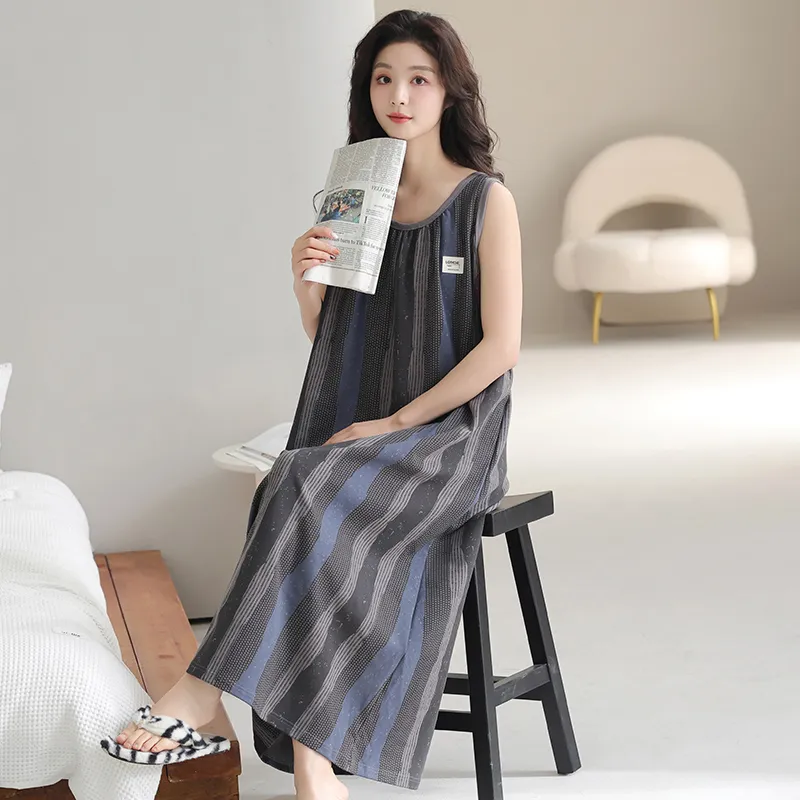 FENTENGCARE Nightgown Women's Gray-6