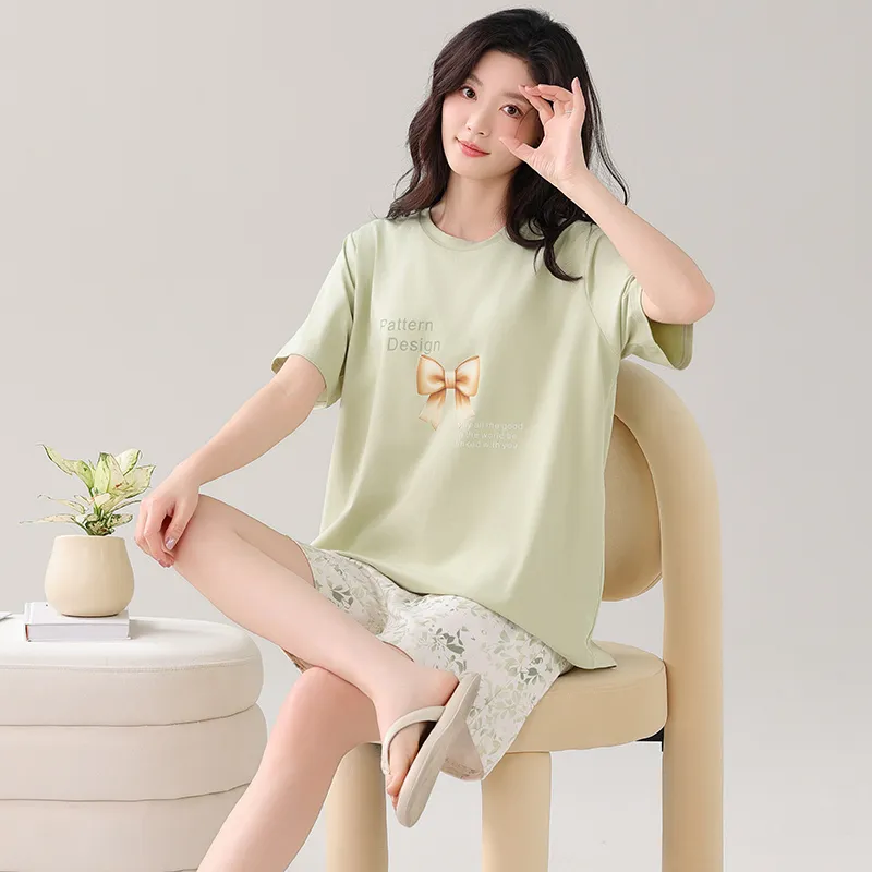 FENTENGCARE Pajama Set Women's Light Green-4